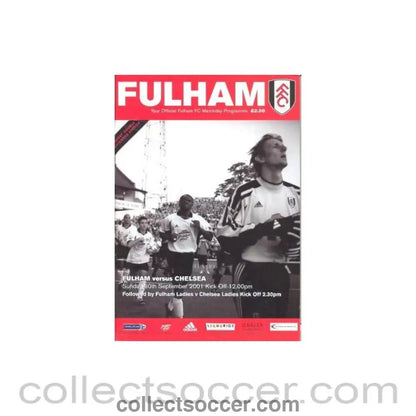 2001 - Fulham vChelsea official programme 30/09/2001 - Collect Soccer