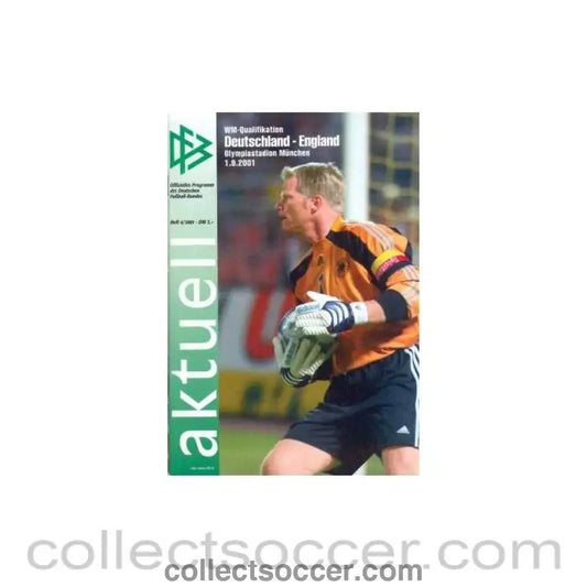 2001 Germany V England Programme 01/09/2001 - Collect Soccer