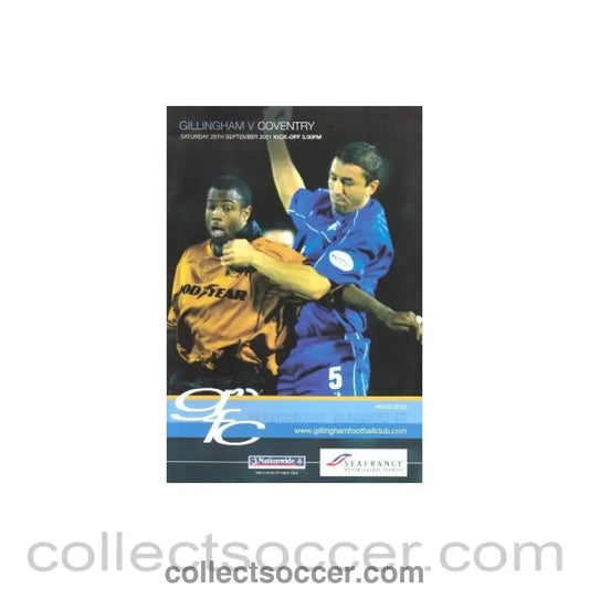 2001 - Gillingham v Coventry City official programme 29/09/2001 - Collect Soccer