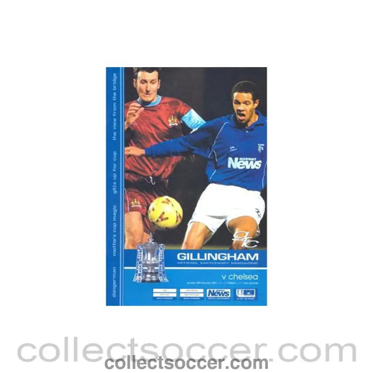 2001 - Gillingham vChelsea official programme 28/01/2001 F.A. Cup - Collect Soccer