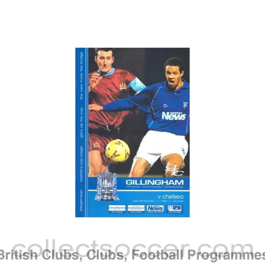 2001 - Gillingham vChelsea official programme 28/01/2001 F.A. Cup
