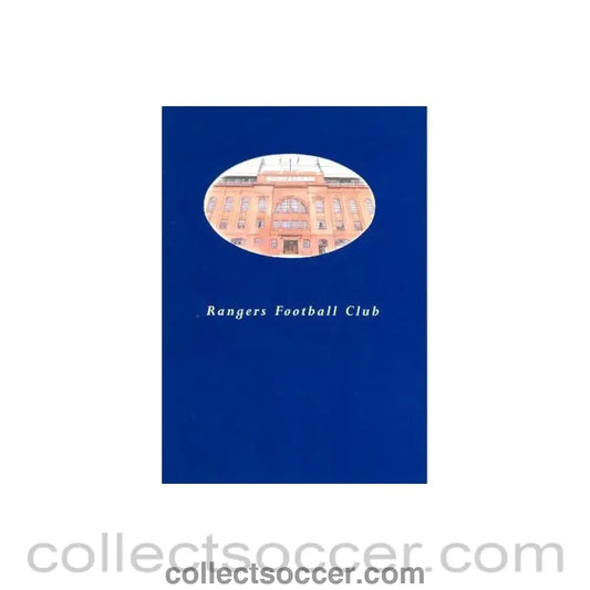 2001 - Glasgow Rangers v Maribor Slovenia menu 31/07/2001