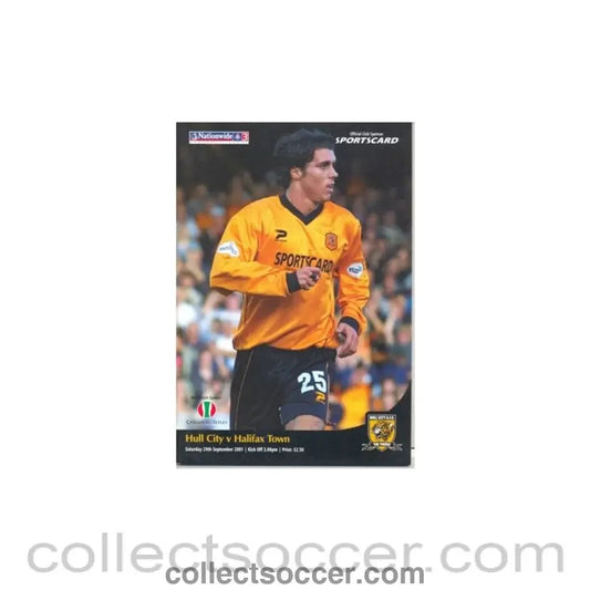 2001 - Hull City v Halifax Town official programme 29.09.2001 - Collect Soccer