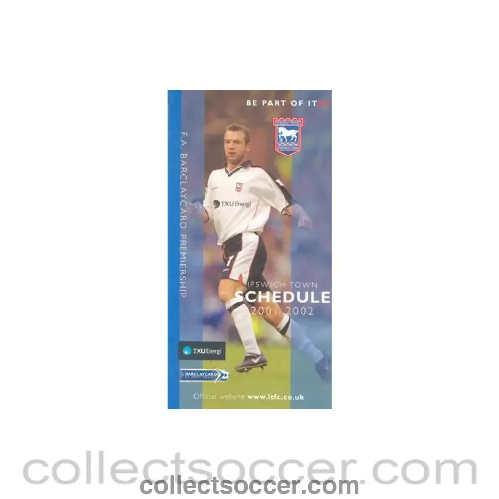 2001 - Ipswich Town Fixtures 2001-2002