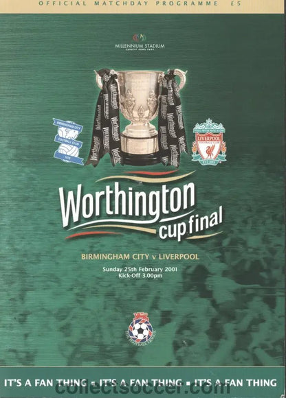 2001 League Cup Final Programme Birmingham City v Liverpool - Collect Soccer