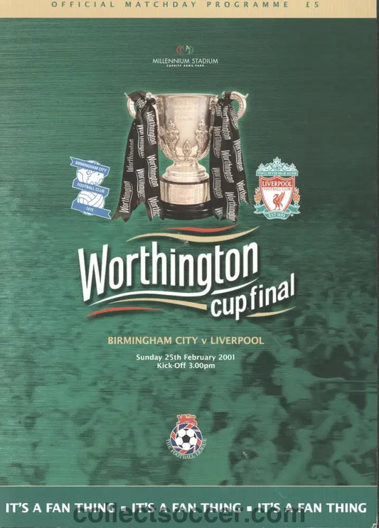 2001 League Cup Final Programme Birmingham City v Liverpool