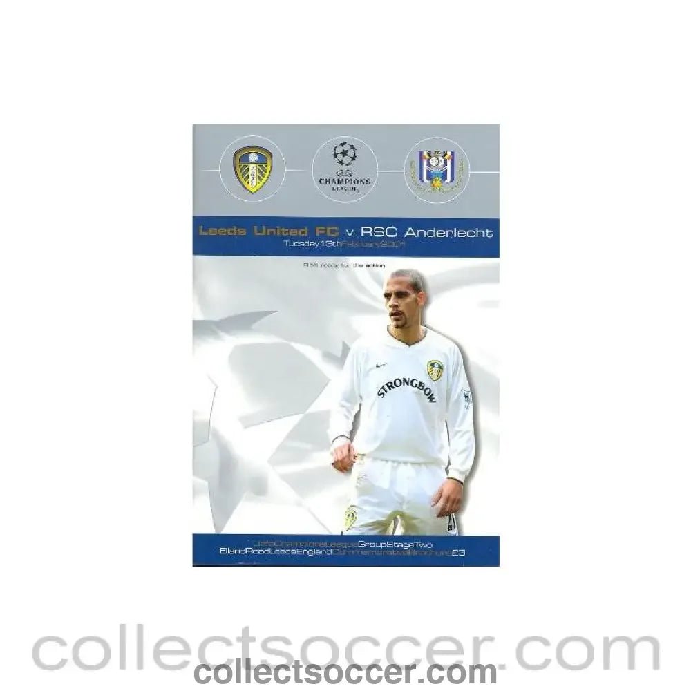 2001 - Leeds United v Anderlecht official programme 13/02/2001 - Collect Soccer