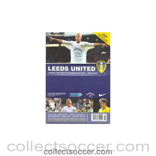 2001 - Leeds United v Bolton Wanderers official programme 08/09/2001 - Collect Soccer