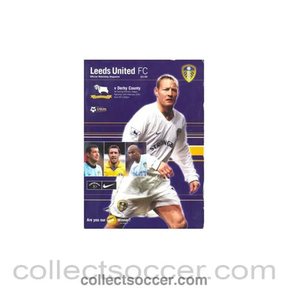 2001 - Leeds United v Derby County official programme 10/02/2001 - Collect Soccer