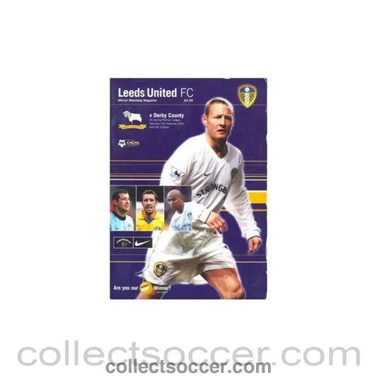 2001 - Leeds United v Derby County official programme 10/02/2001 - Collect Soccer