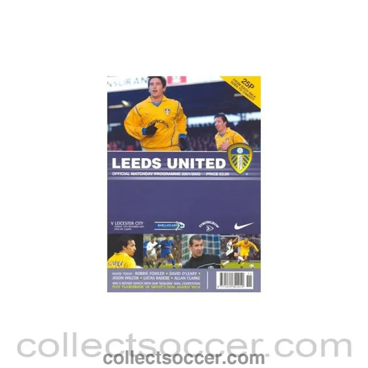 2001 - Leeds United v Leicester City official programme 16/12/2001 - Collect Soccer
