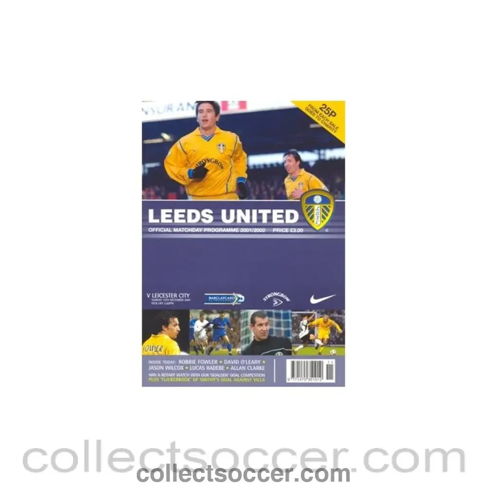 2001 - Leeds United v Leicester City official programme 16/12/2001 - Collect Soccer