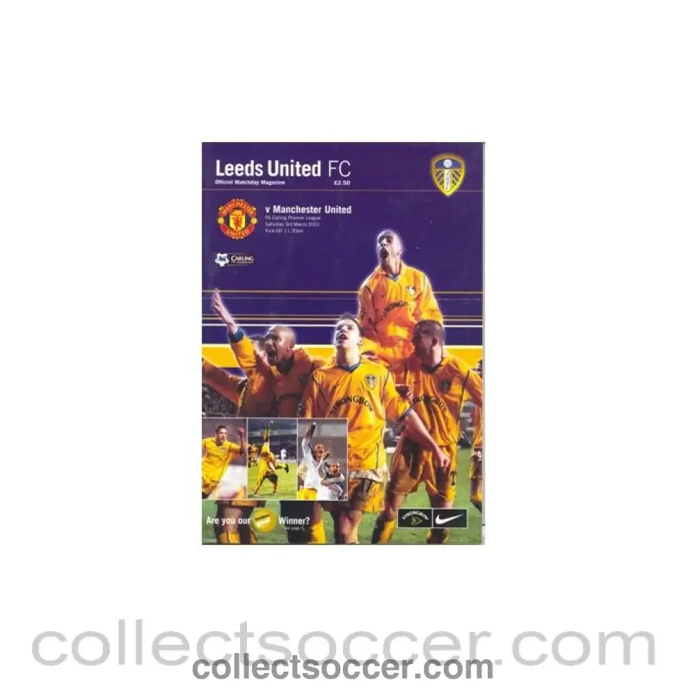 2001 - Leeds United v Manchester United official programme 03/03/2001 - Collect Soccer