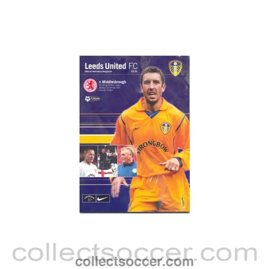 2001 - Leeds United v Middlesbrough official programme 01/01/2001 - Collect Soccer
