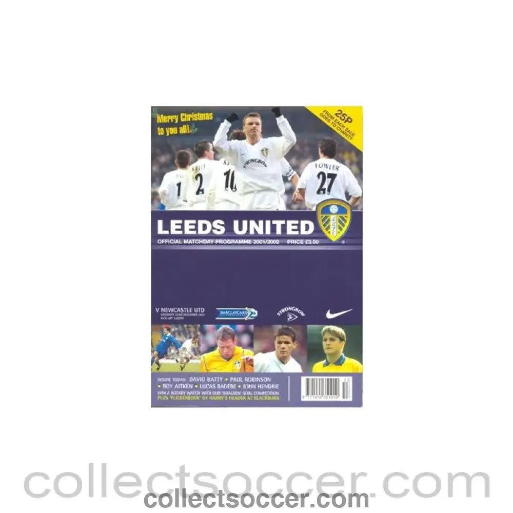 2001 - Leeds United v Newcastle United official programme 22/12/2001 - Collect Soccer