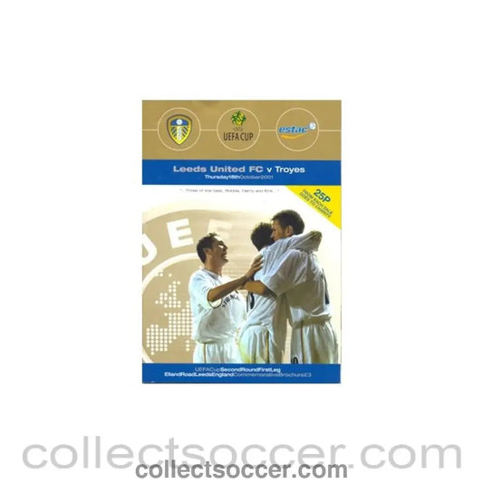 2001 - Leeds United v Troyes oddicial programme 18/10/2001 - Collect Soccer