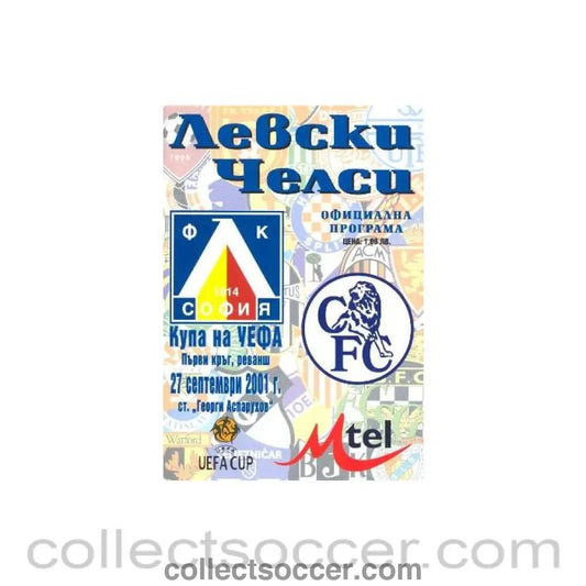 2001 - Levski, Sofia vChelsea Official Programme 27/09/2001 in Bulgarian - Collect Soccer