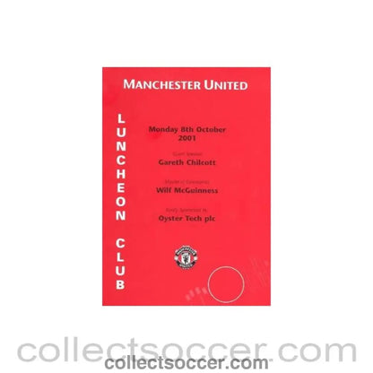 2001 - Manchester United menu 08/10/2001 - Collect Soccer