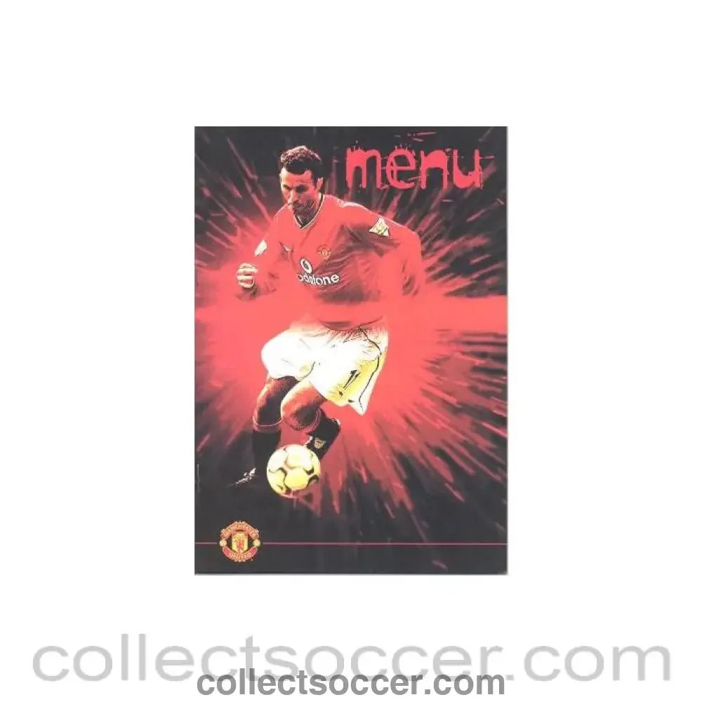 2001 - Manchester United v Aston Villa menu 20/01/2001 - Collect Soccer