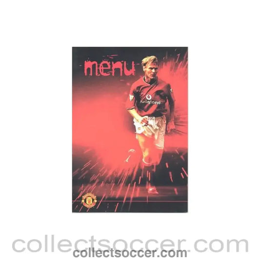 2001 - Manchester United v Charlton Athletic menu 10/04/2001