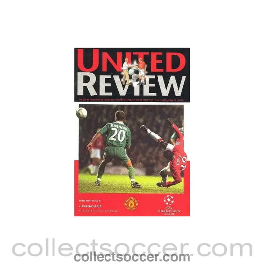 2001 - Manchester United v Valencia official programme 20/02/2001 - Collect Soccer