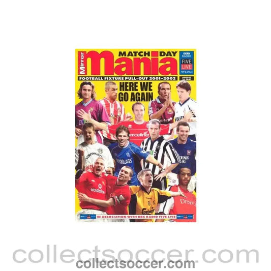 2001 - Match Day Mania magazine of 10/08/2001