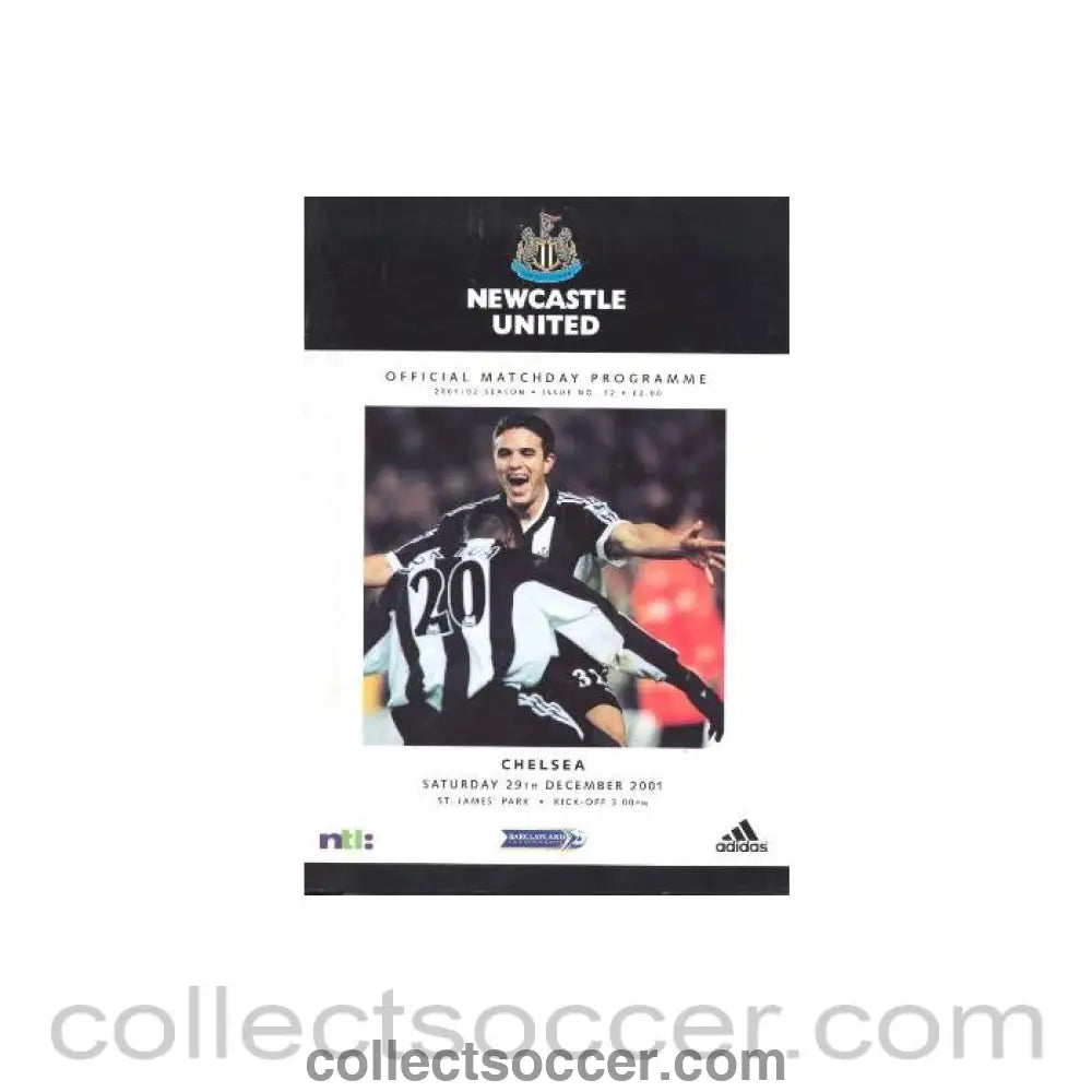2001 - Newcastle United vChelsea official programme 29/12/2001