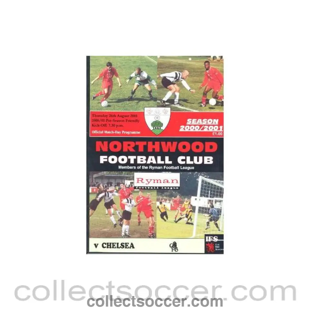 2001 - Northwood vChelsea official programme 26/08/2001