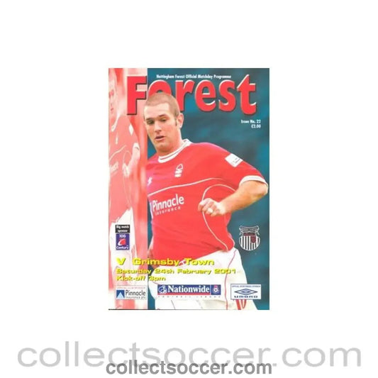2001 - Nottingham Forest v Grimsby Town official programme 24/02/2001 Football League - Collect Soccer