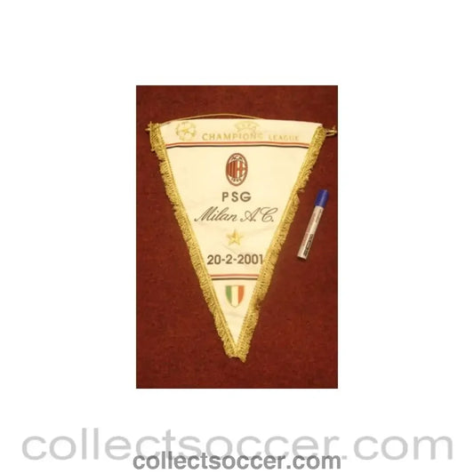 2001 - Paris Saint-Germain v Milan pennant 20/02/2001 UEFA Champions League