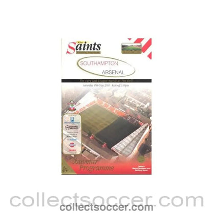 2001 - Southampton v Arsenal official programme 19/05/2001 - Collect Soccer