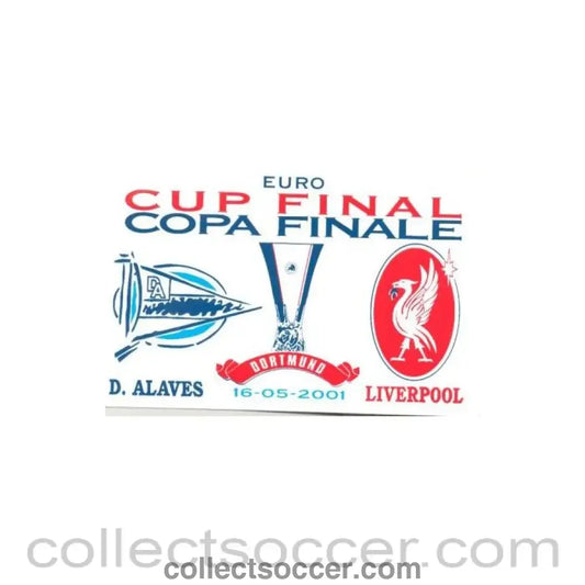 2001 - Sticker Euro Cup Final D. Alaves v Liverpool on 16/05/2001 in Dortmund Germany