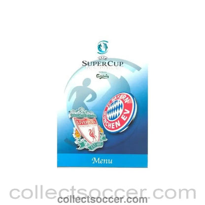 2001 Super Cup Monaco Menu - Collect Soccer