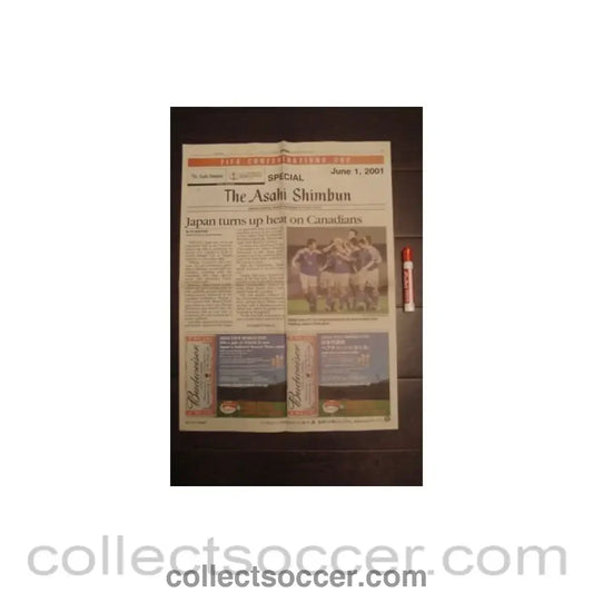2001 - The Asahi Shimbun - Japanese leading newspaper covering the 2001 Confederations Cup 01/06/2001