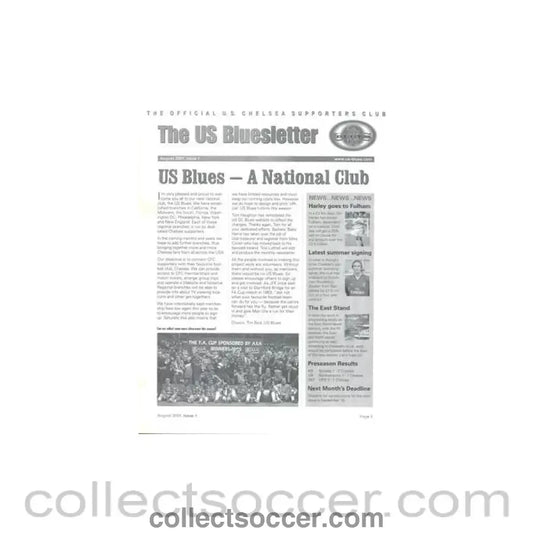 2001 - The US Bluesletter - The Official U.S. Chelsea Supporters’ Clup fanzine Issue 1 of August 2001