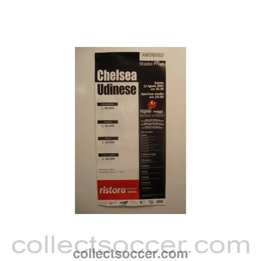 2001 - Udinese v Chelsea poster 11/08/2001