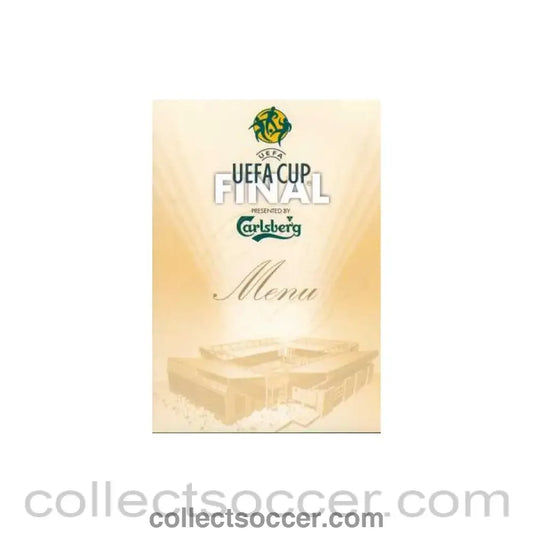 2001 UEFA Cup Club Menu Liverpool V Alaves 16/05/2001
