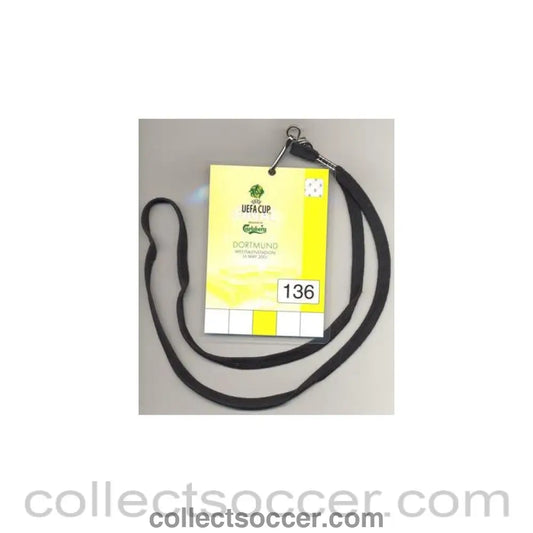 2001 UEFA Cup Final press pass - Collect Soccer
