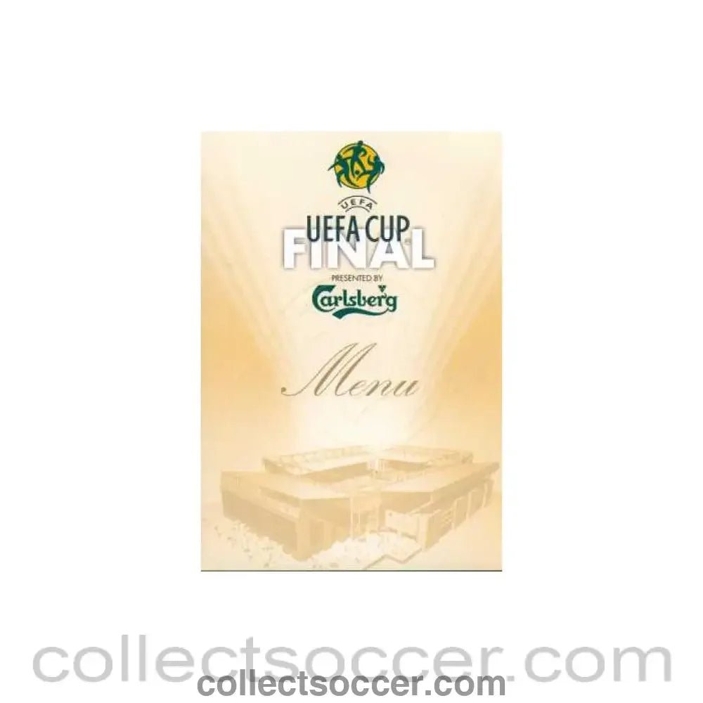 2001 UEFA Cup VVIP Menu Liverpool V Alaves 16/05/2001 - Collect Soccer