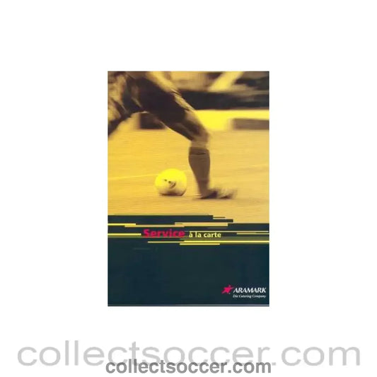 2001 UEFA Final German Stadium Edition Menu Liverpool V Alaves