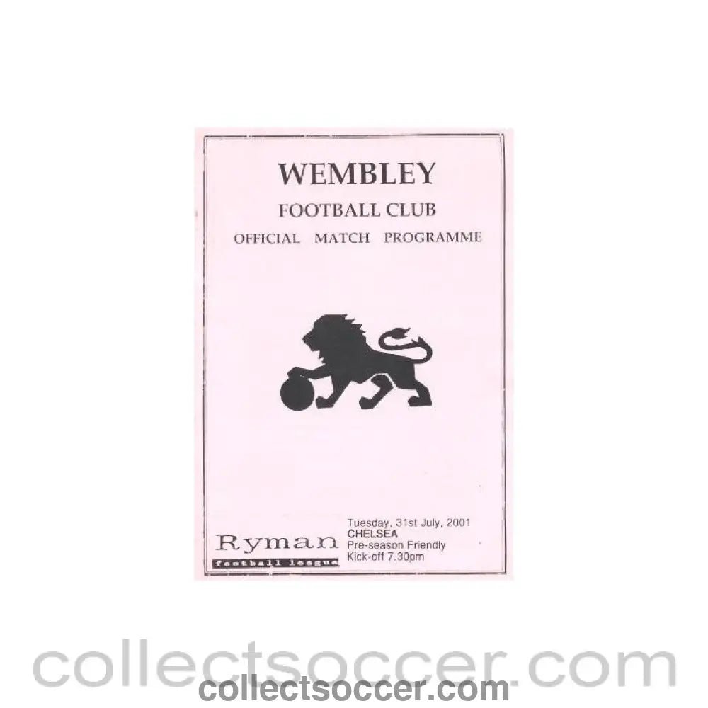 2001 - Wembley vChelsea official programme 31/07/2001 - Collect Soccer