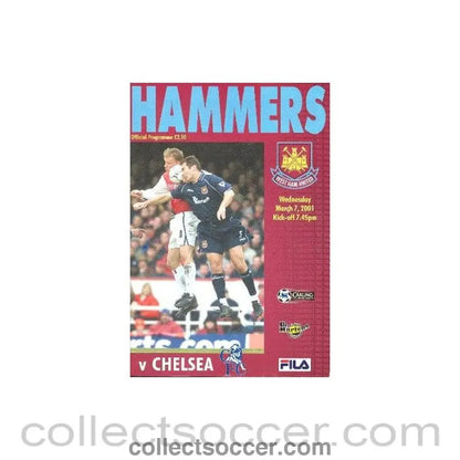 2001 - West Ham United vChelsea official programme 07/03/2001 Premier League - Collect Soccer