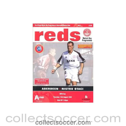 2002 - Aberdeen v Nistru Otaci official programme 15/08/2002 UEFA Cup - Collect Soccer