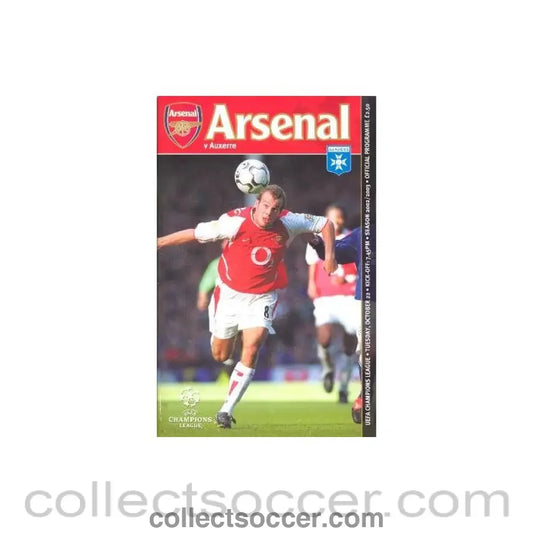 2002 - Arsenal v Auxerre official programme 22/10/2002 Champions League