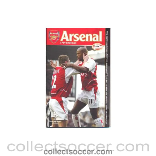 2002 - Arsenal v Eindhoven official programme 12/11/2002 Champions League