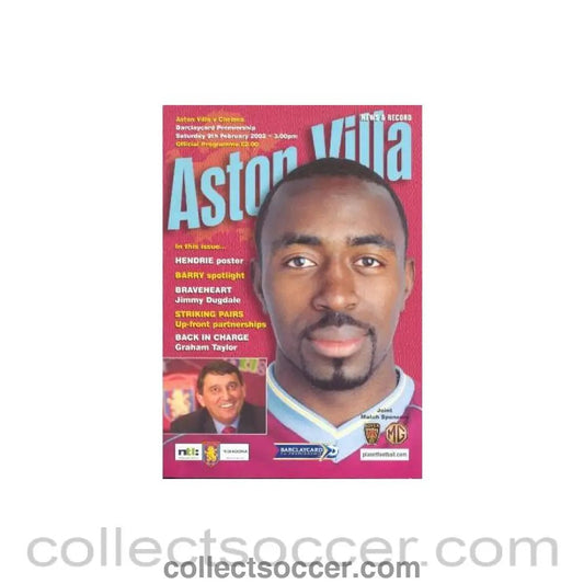 2002 - Aston Villa vChelsea official programme 09/02/2002 - Collect Soccer