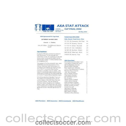 2002 - AXA Stat Attack of 04/05/2002 about FA Cup Final 2002 - Collect Soccer
