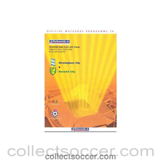 2002 Birmingham City v Norwich City official programme 12/05/2002 Division One Play-Off Final - Collect Soccer