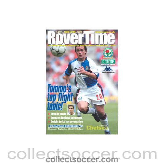 2002 - Blackburn Rovers v Chelsea official programme 11/09/2002 Premier League