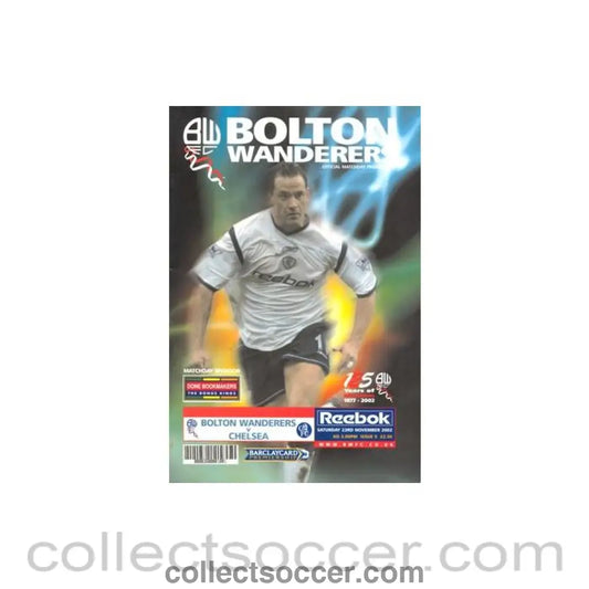 2002 - Bolton Wanderers v Chelsea official programme 23/11/2002 Premier League
